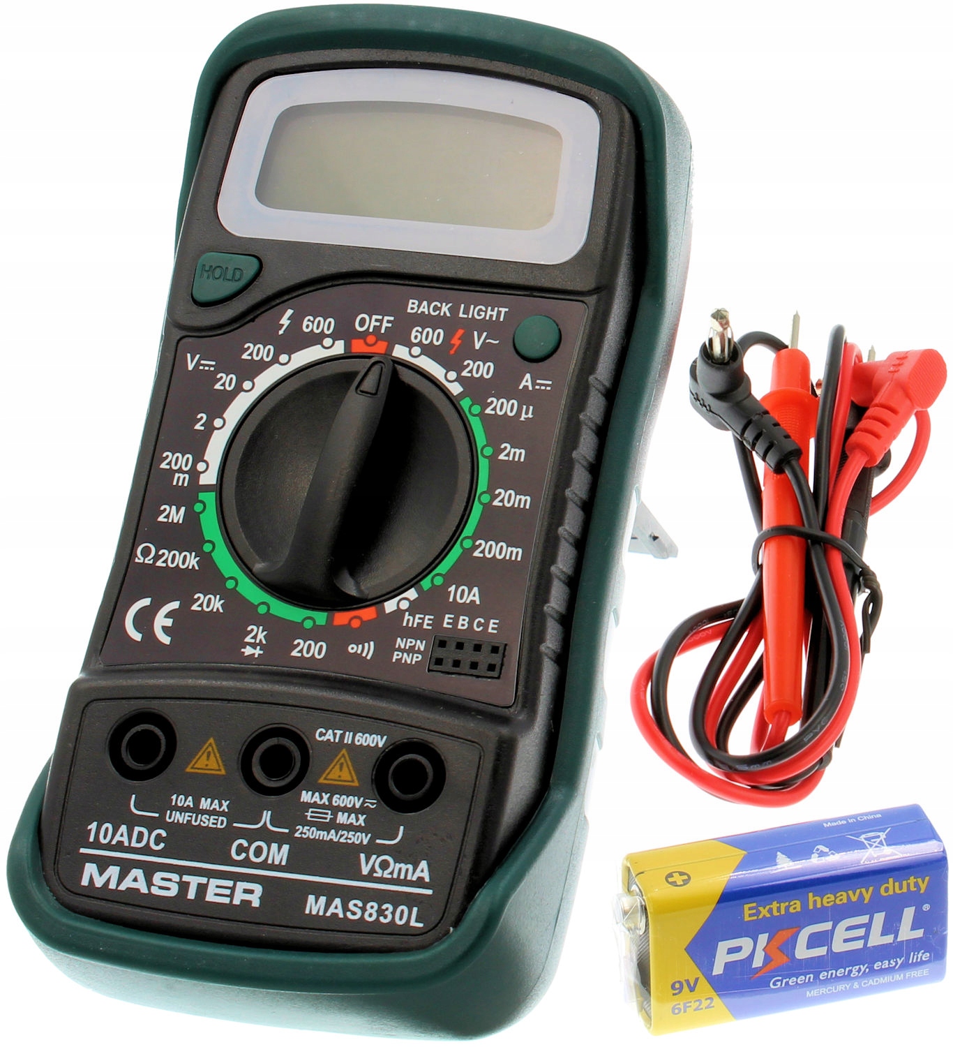 Miernik Cyfrowy MAS830L Multimetr Gumowa Obudowa EAN (GTIN) 5902270762297