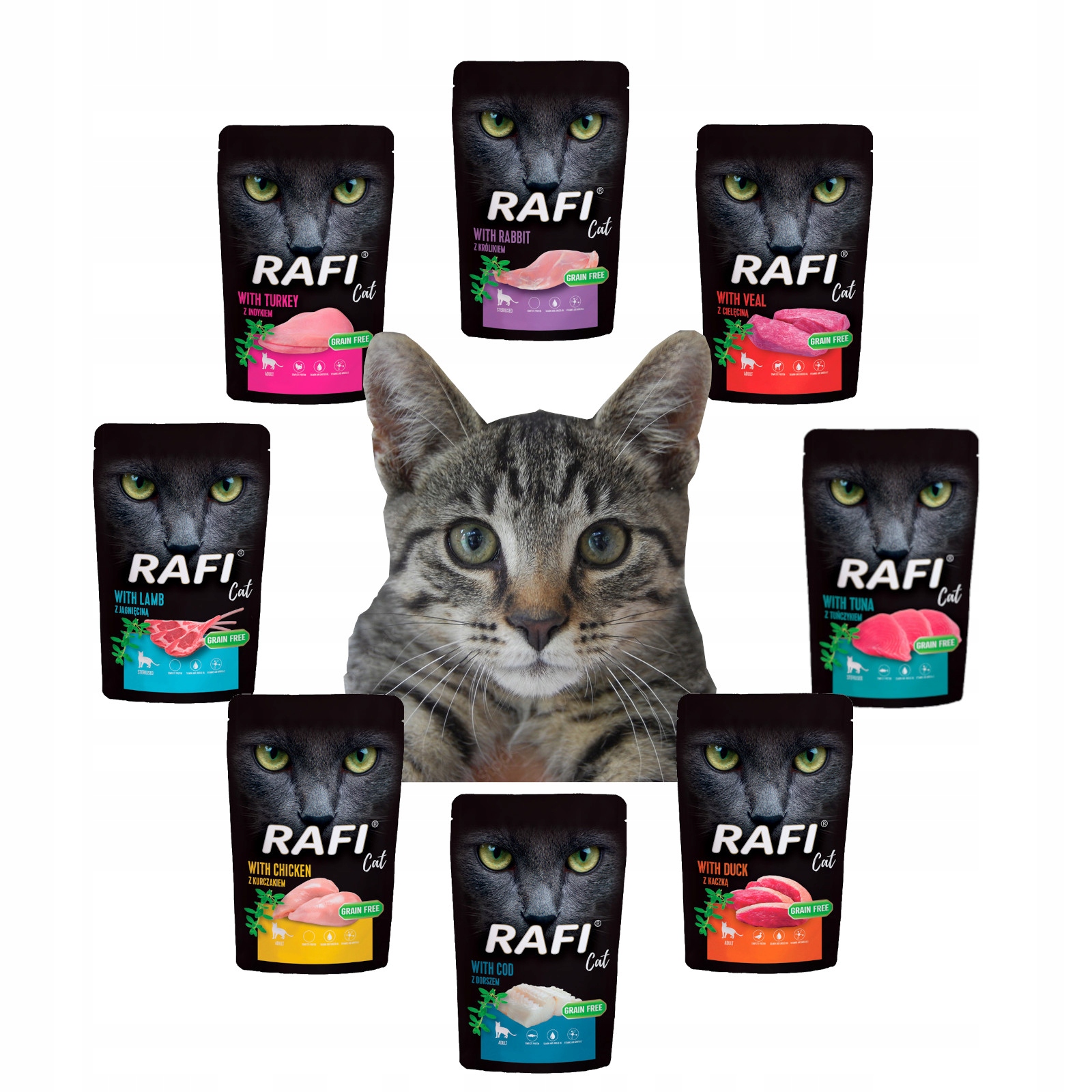 Karma mokra dla kota Rafi Dolina Noteci 36x100g MIX Smaków