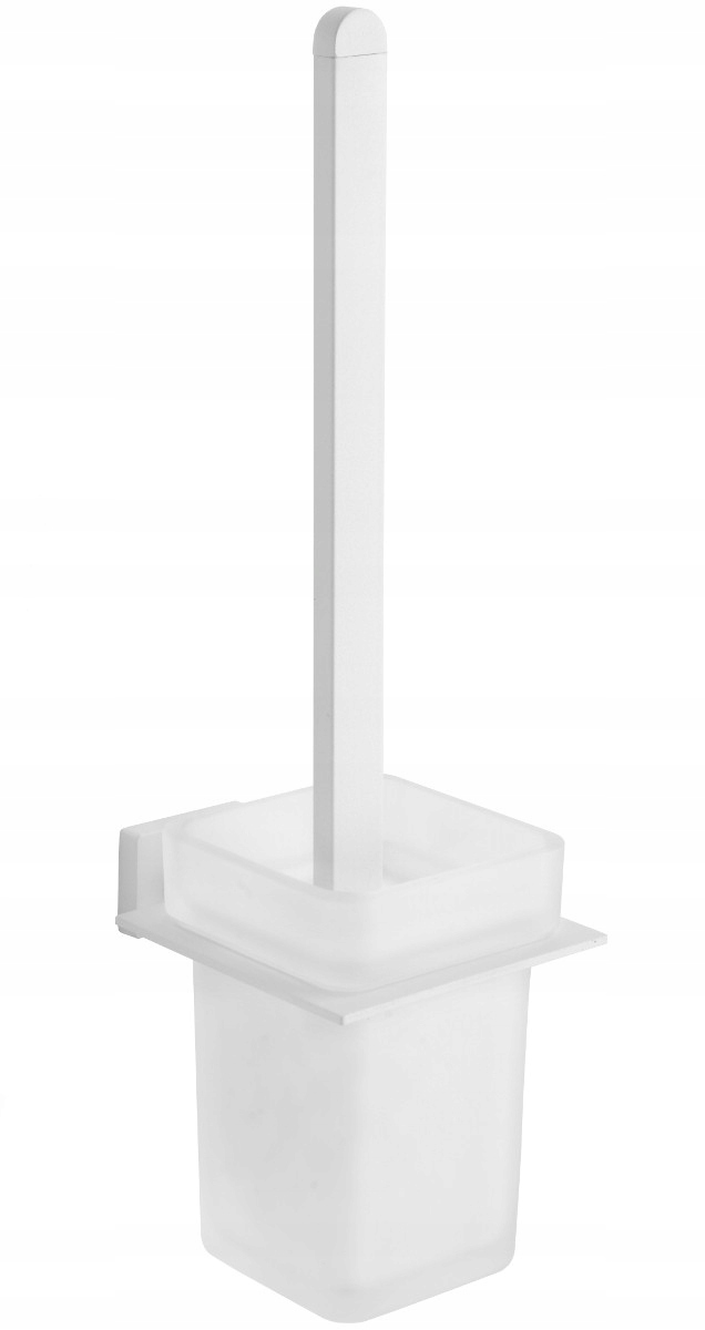 Mexen Arno Wc kartáč Stěnný, Bílý, Sklo/Kov, Čtvercový, 38x10,5 cm