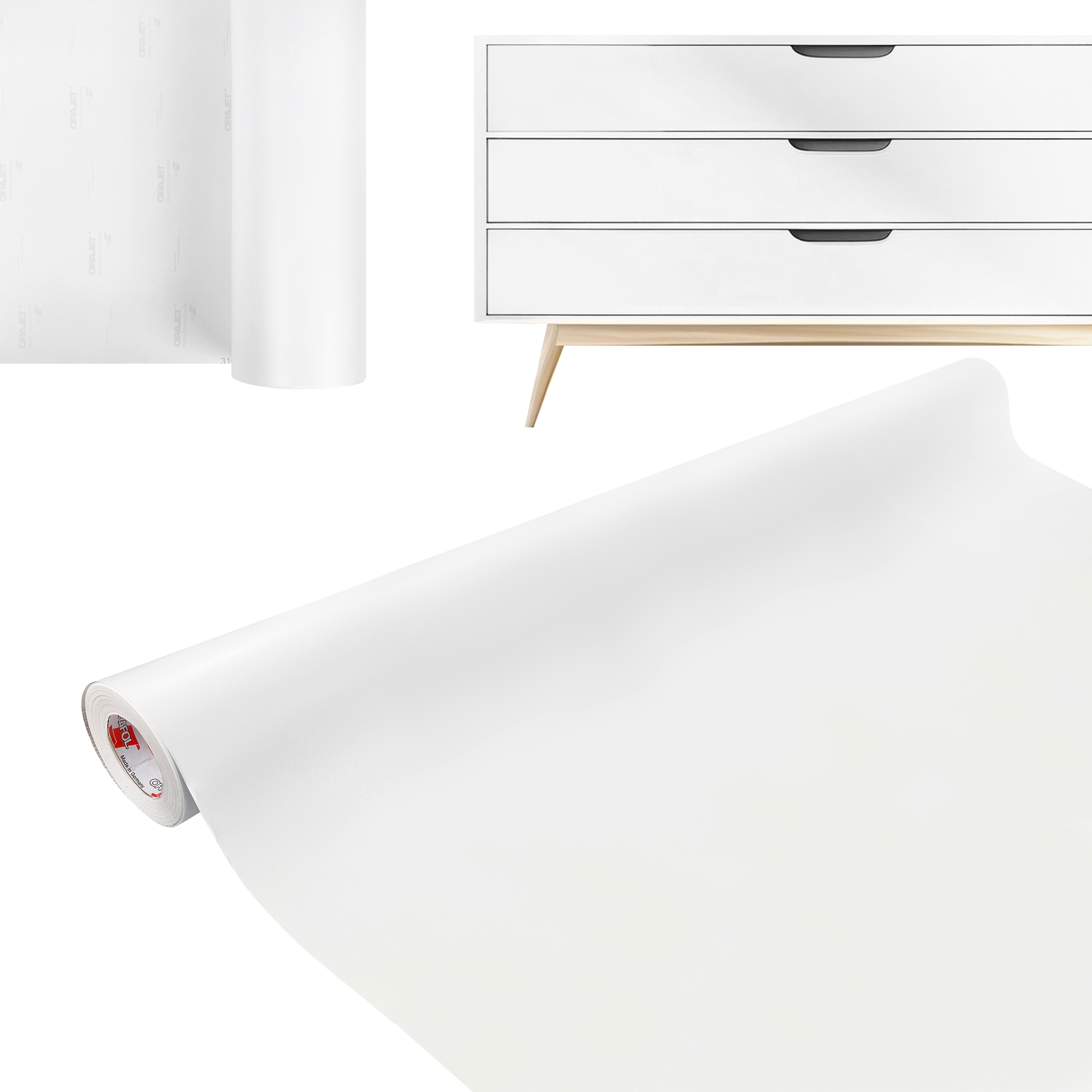 Bílá matná dýha Velká šířka 152 cm Fólie na nábytek Pracovní stůl Diy