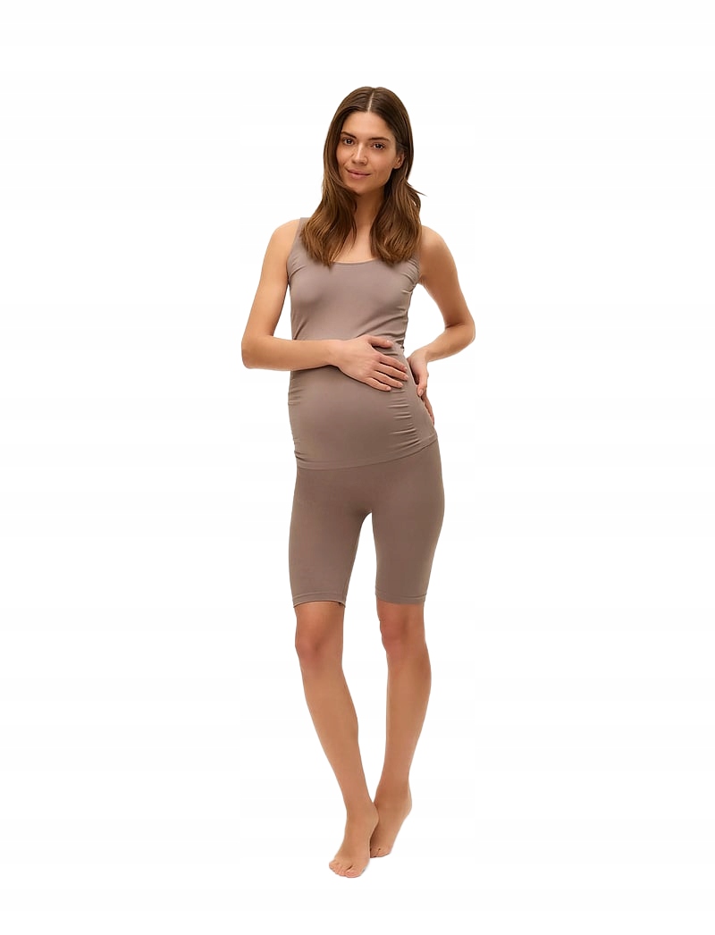 MAMALICIOUS MATERNITY BRĄZOWE KLASYCZNE SPODENKI L/XL 6BA