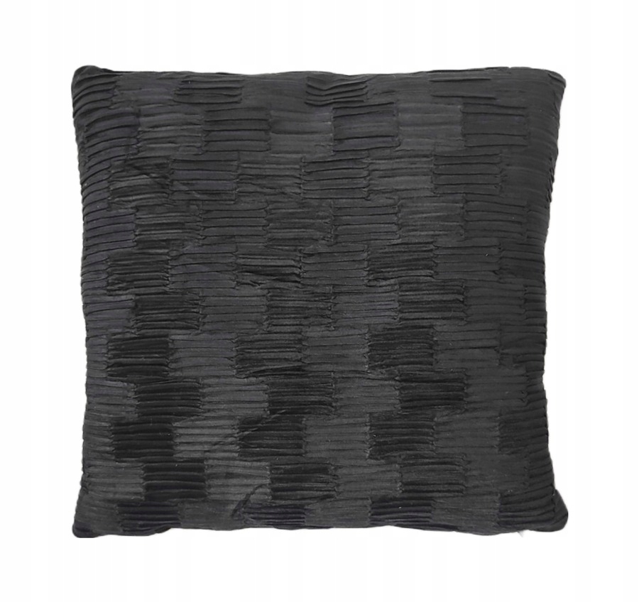 

Czarna Poduszka 45x45 Welur Plisowana Velvet