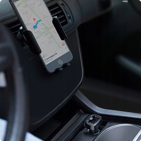 BASEUS TRANSMITER FM BLUETOOTH ŁADOWARKA SAMOCHODOWA MP3 2x USB SD/ TF 3.4A Model CCTM-01