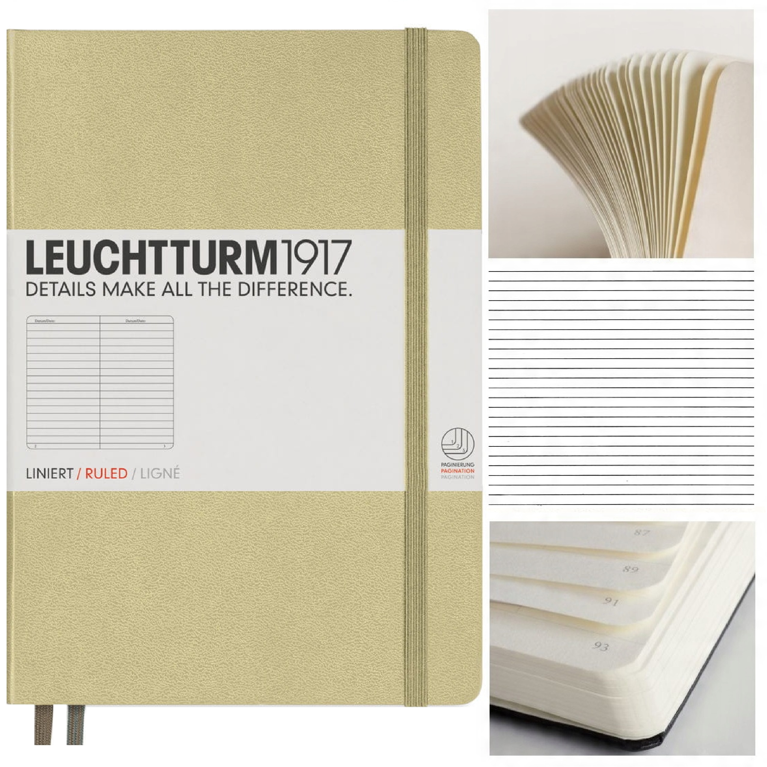 LEUCHTTURM1917 Notatnik Notes A5 Linia twardy brulion w linię Piaskowy
