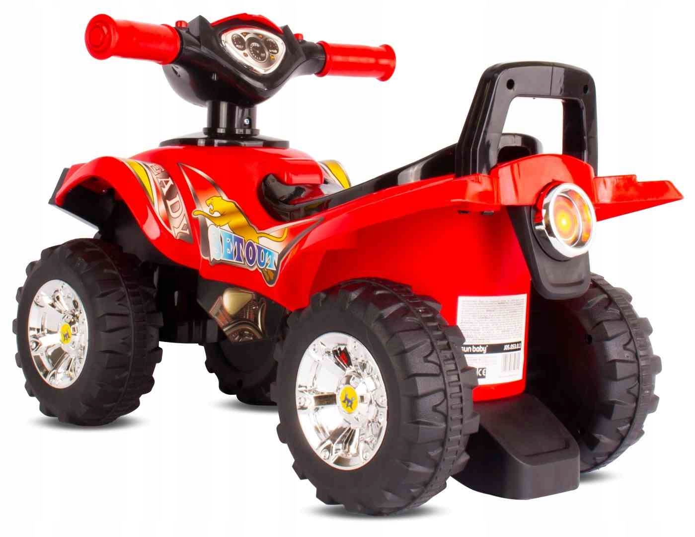 Jeździk dla dziecka na roczek Quad czerwony Kolor Czerwony