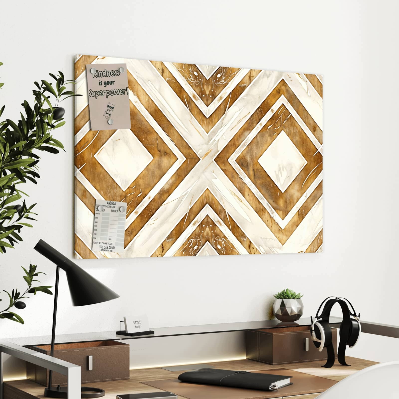 Magnetická tabule Geometrický a Vzor 90 × 60 cm