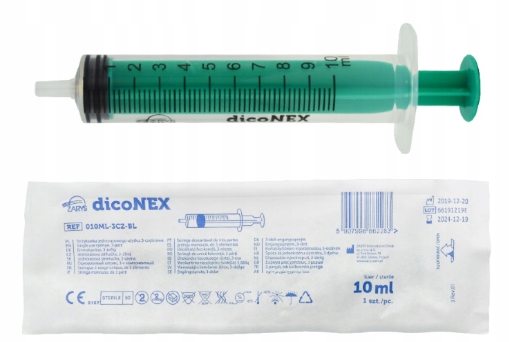 

dicoNEX Strzykawka 3-częściowa luer 10ml 1 szt.