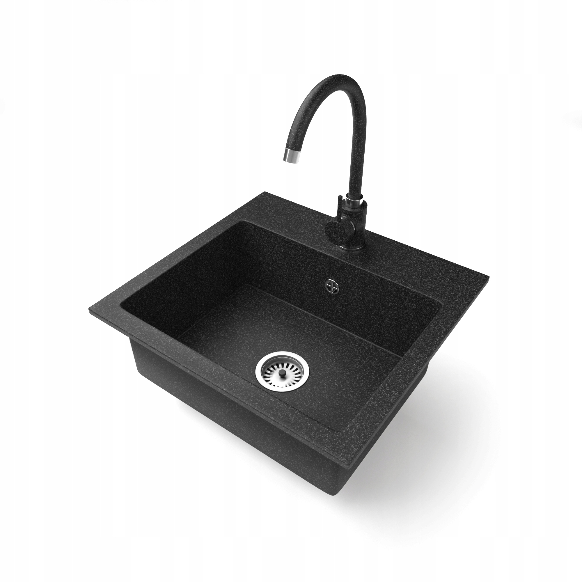 

Zlewozmywak Kuchenny Granitowy Czarny/n Bateria