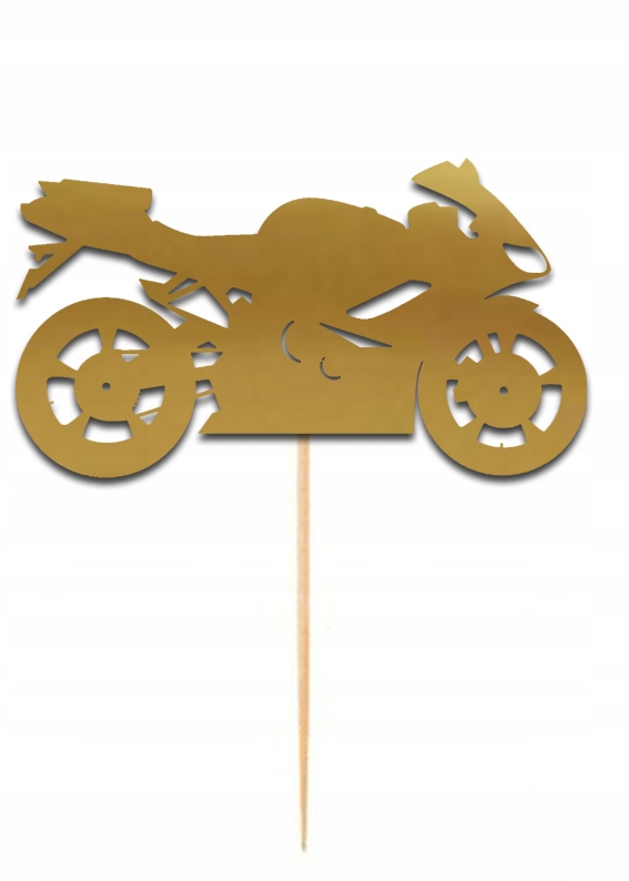 

Topper na tort motor złoty