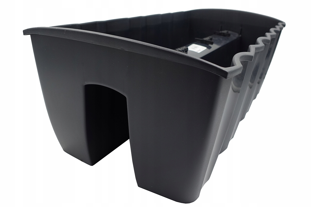 DONICZKA BALKONOWA NA BALUSTRADĘ SKRZYNKA BALKONOWA DCRO600 ANTRACYT 59 CM Kolor grafit odcienie szarości i srebra