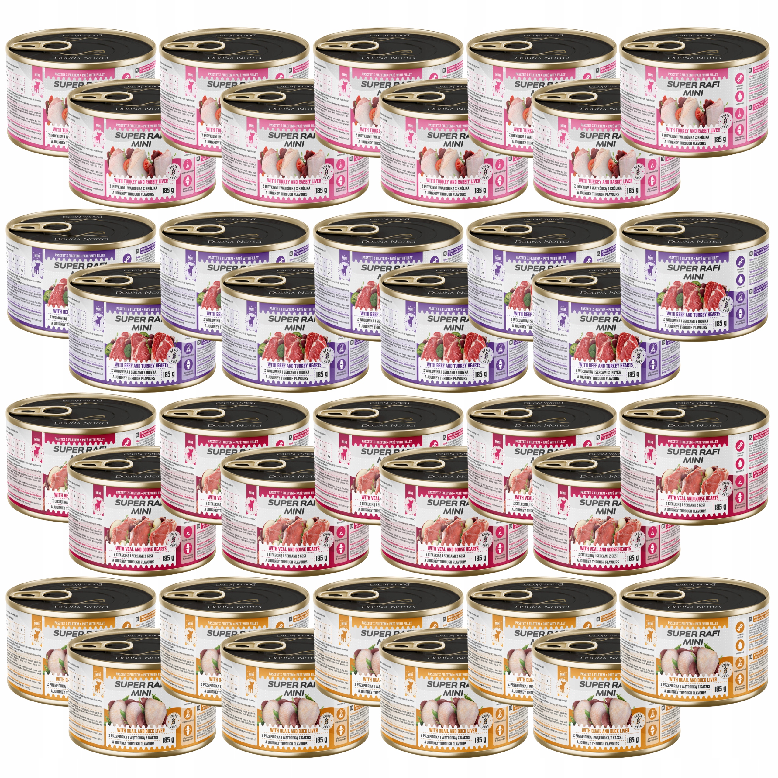 Levně Dolina Noteci Rafi Mini krmivo pro psy mix chutí 36 x 185 g