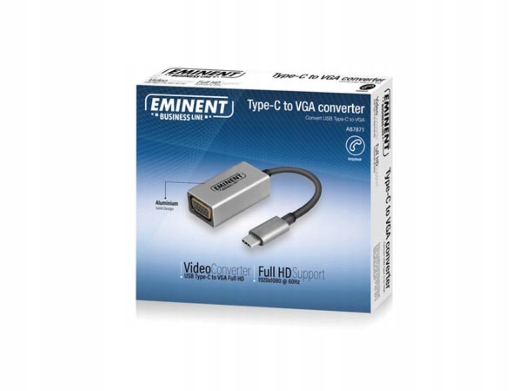 Adapter Przejściówka USB Typ-C do VGA hub Type-C To VGA