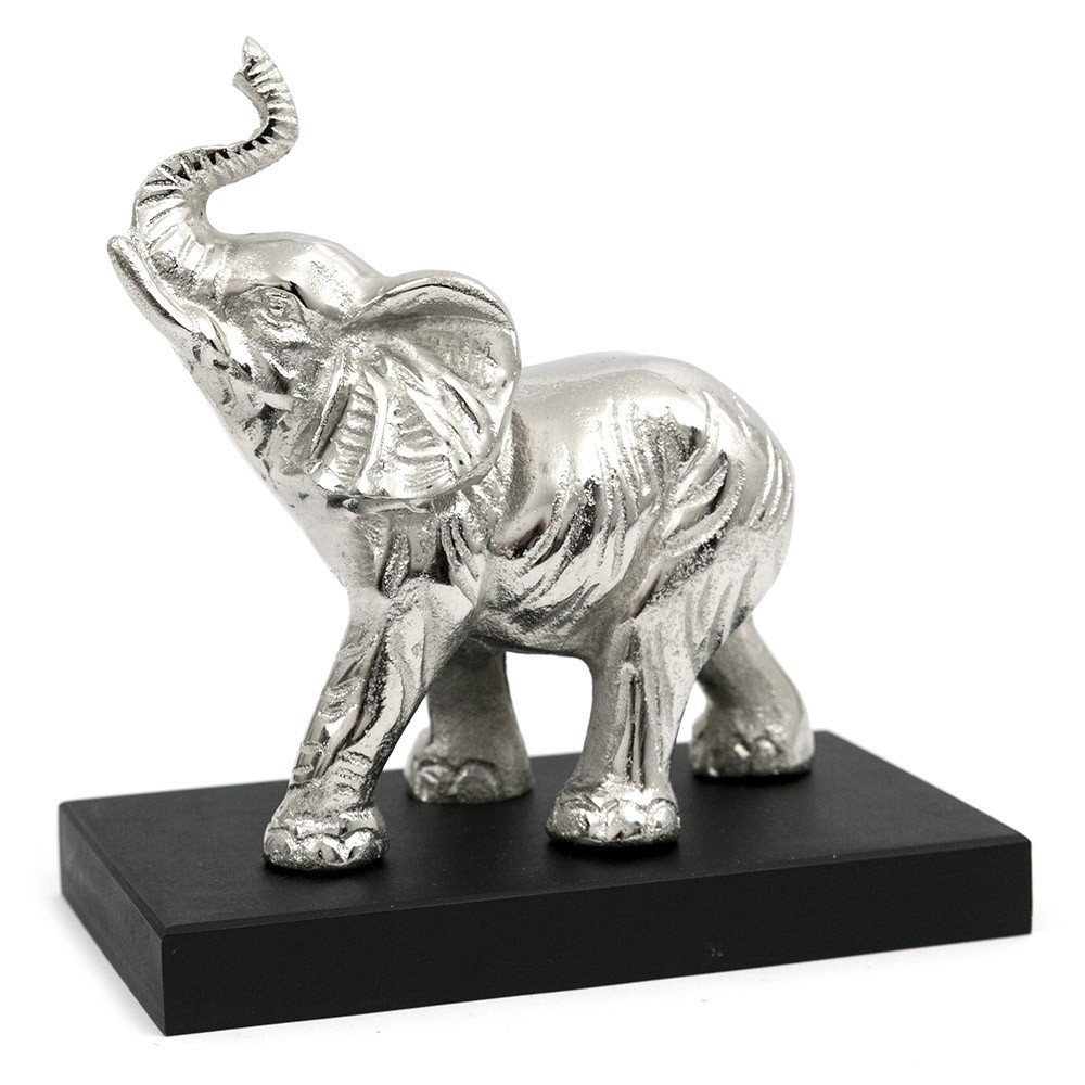 

Figurka Słoń Srebrny 18x9cm Czarna Podstawa 20