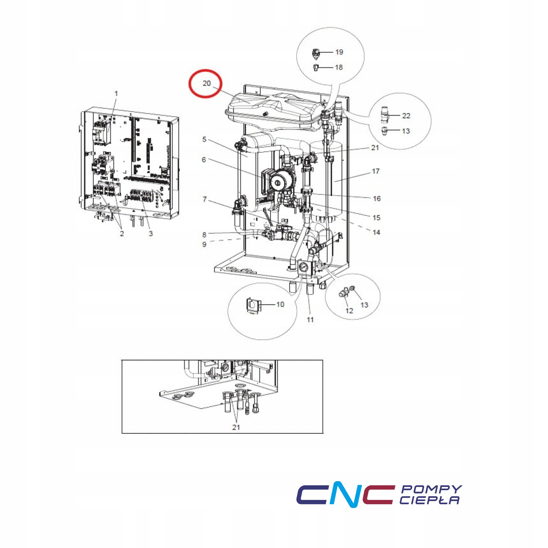 Mitsubishi Electric 246025 S70C16402 Membránová nádoba 10L Ecodan