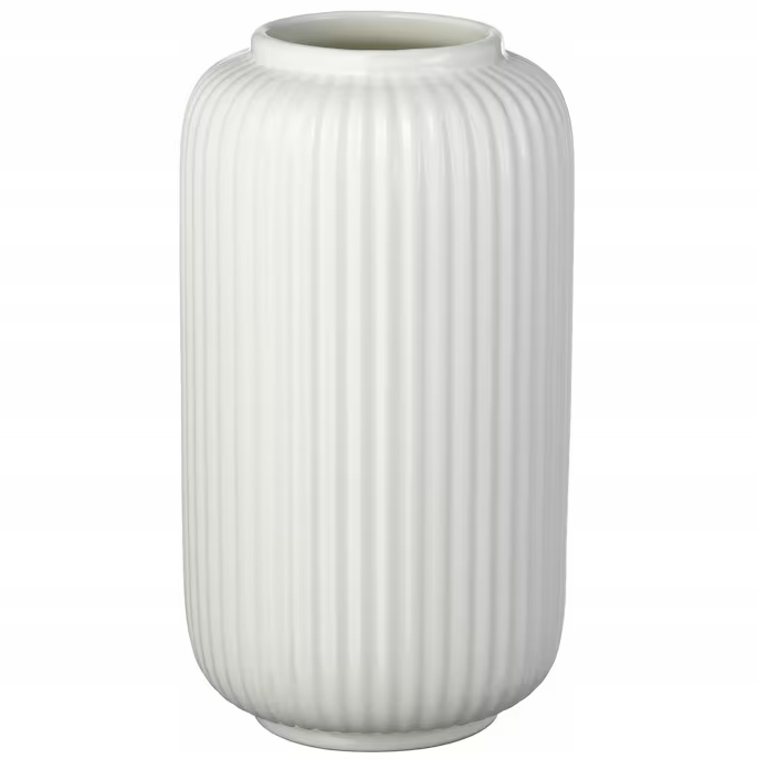 IKEA STILREN Váza, fehér, 22 cm