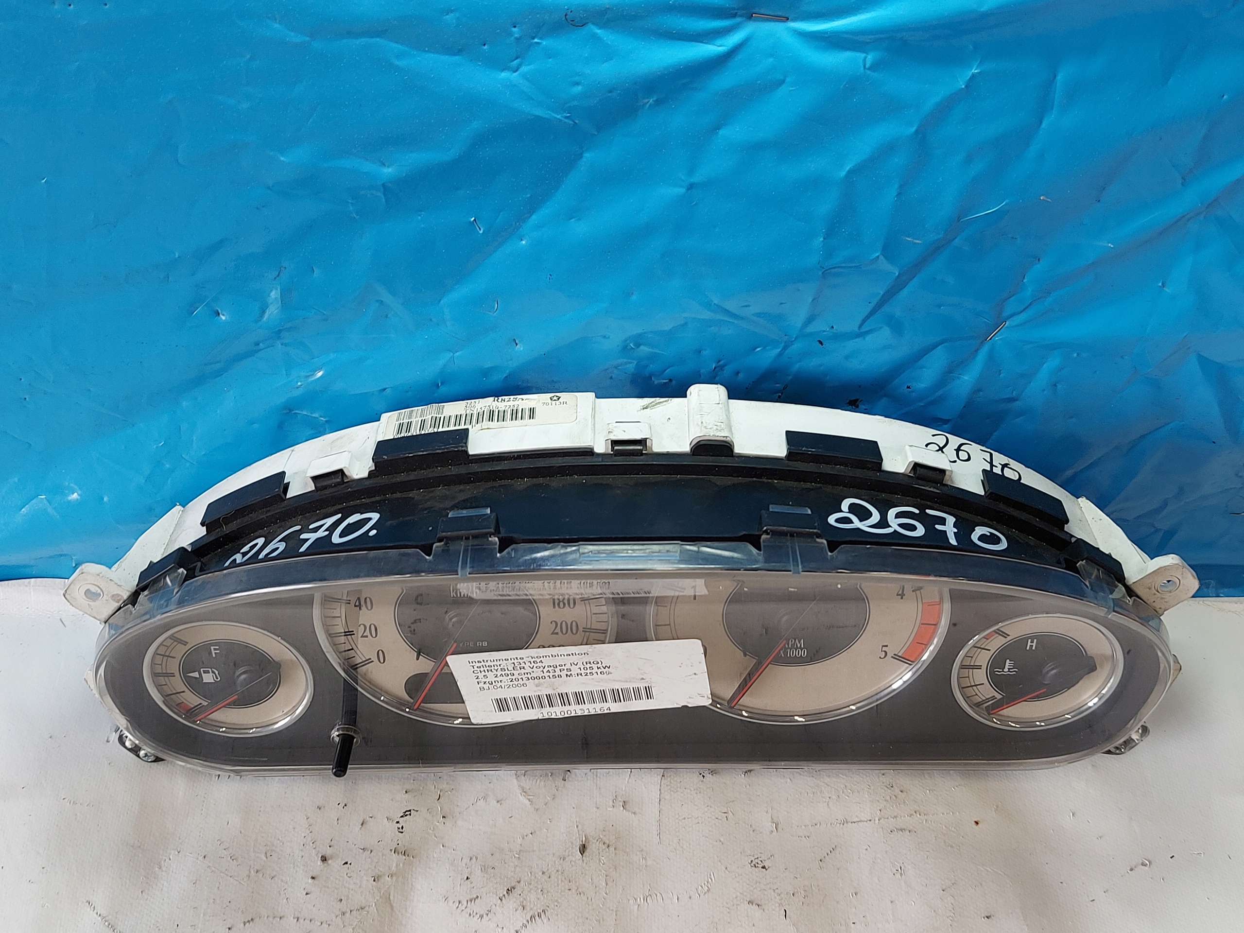 dials clock CHRYSLER VOYAGER IV 2.5 CRD 1575107252
