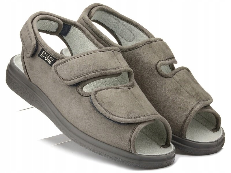 Sandały DR ORTO 733M006 Męskie Zdrowotne Szare 47 Wzór dominujący bez wzoru