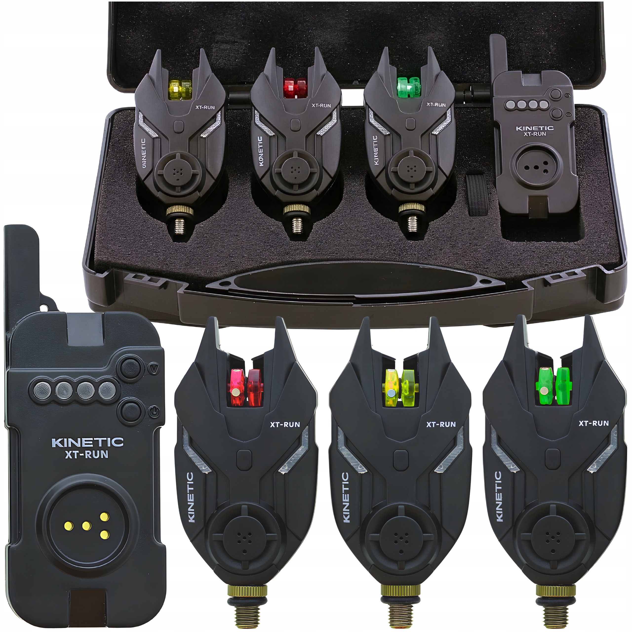 Sygnalizatory Brań z Centralką 3+1 Feeder Czujnik Wskaźnik Wędkarski Zestaw