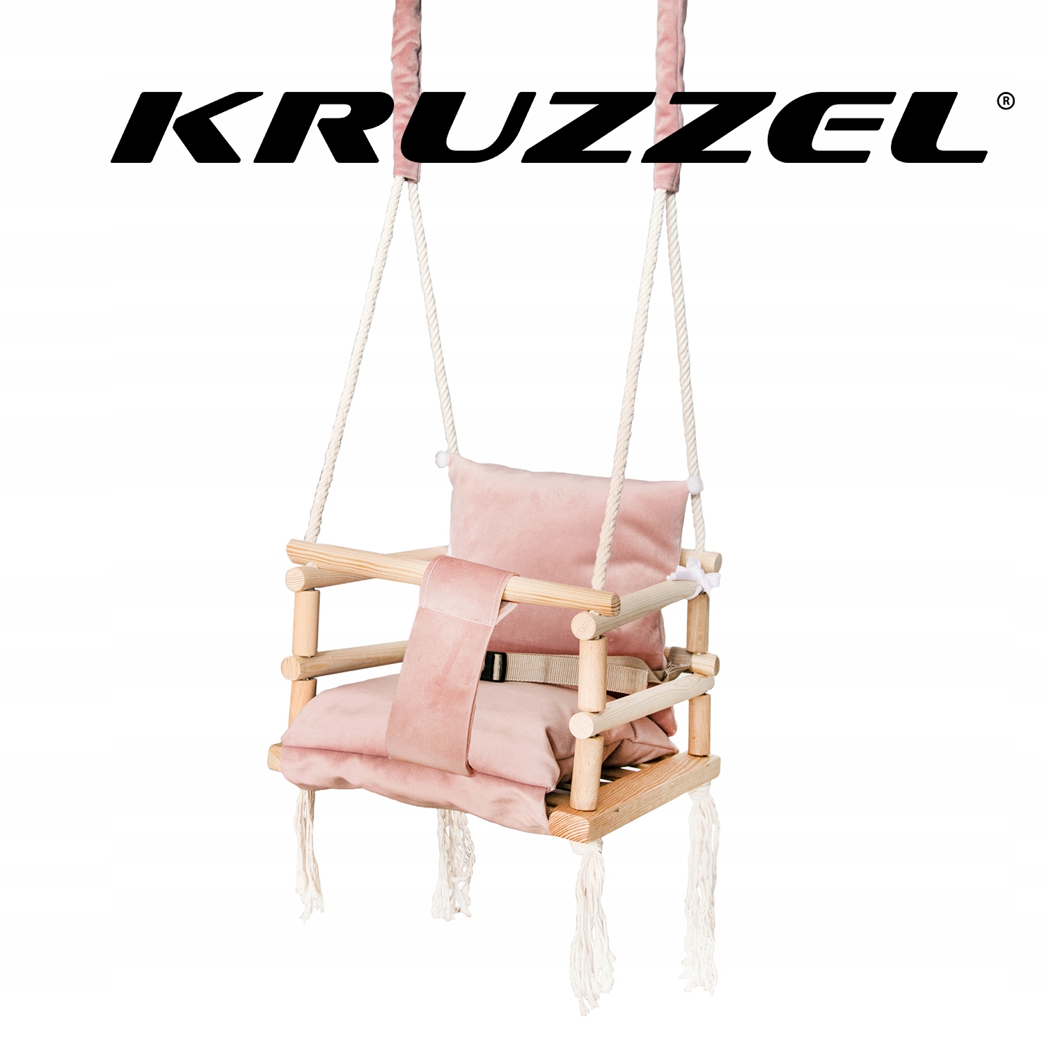 Kruzzel 18027 Interiérová hojdačka 3 v 1 ružová