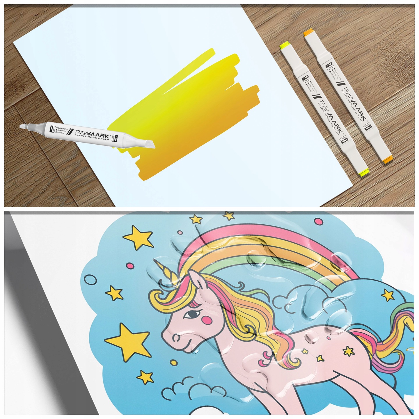 PROMARKERY ALKOHOLOWE PurePro ZESTAW 36 kolorów RAWMARK + GRATIS Marka Rawmark