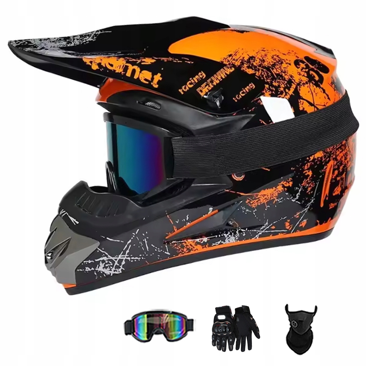 Motocyklová Přilba Lehká Enduro Quada Brýle Rukavice Maska S