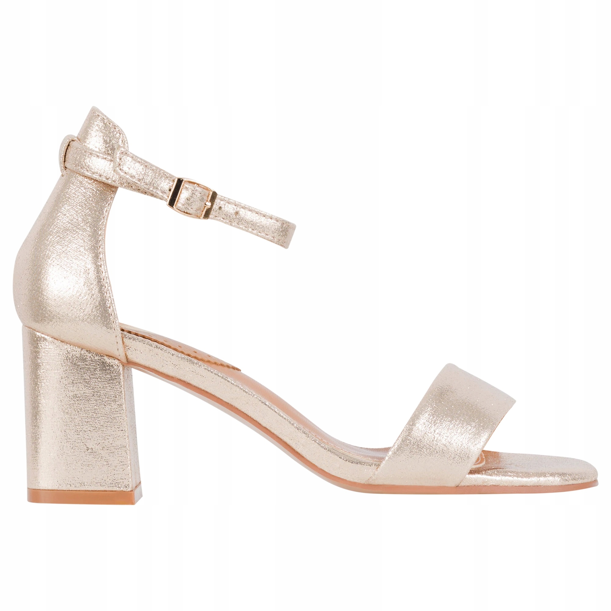 

Buty Wjs sandały damskie na słupku złote r. 38