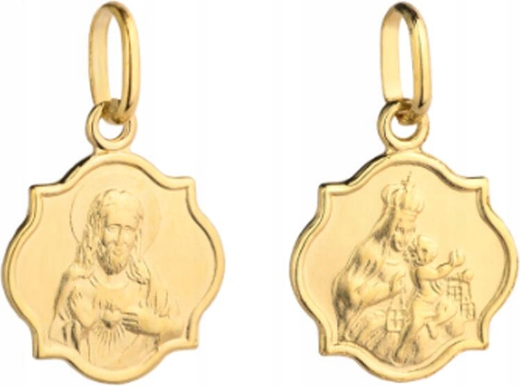 Zlatý přívěsek 585 Matka Boží s Ježíšem medailonek dárek křest svaté přijímání