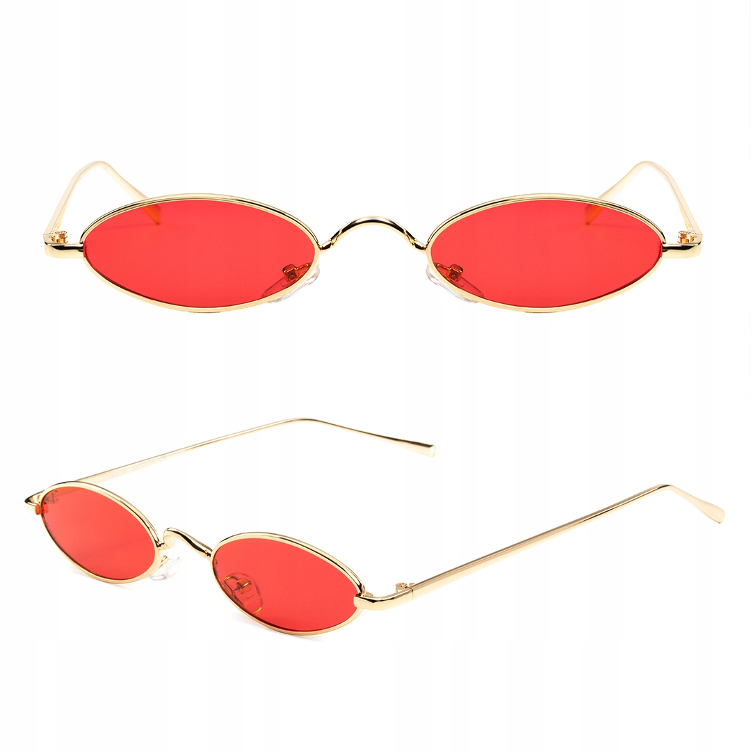 

Okulary Małe Szybkie Owalne W Stylu Retro Czerwone