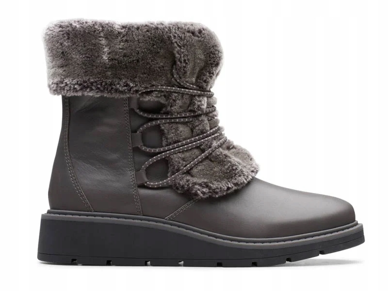 Clarks Dámské kotníkové boty Ivery Jump zateplené velikost 37 šedé kožené