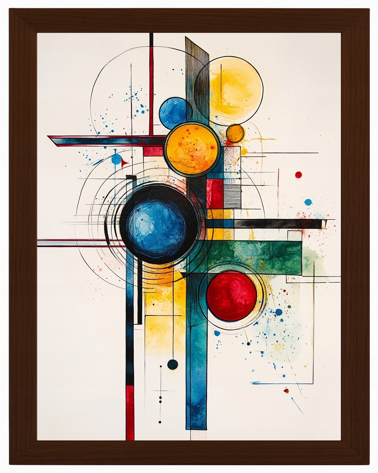 Plakát Rámeček Dřevo Grafika Abstrakce Geometrie Kompozice 60x80
