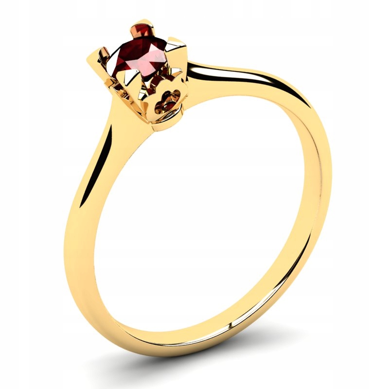 

Pierścionek Złoty Z Bordową Cyrkonią 4,0MM 14KR