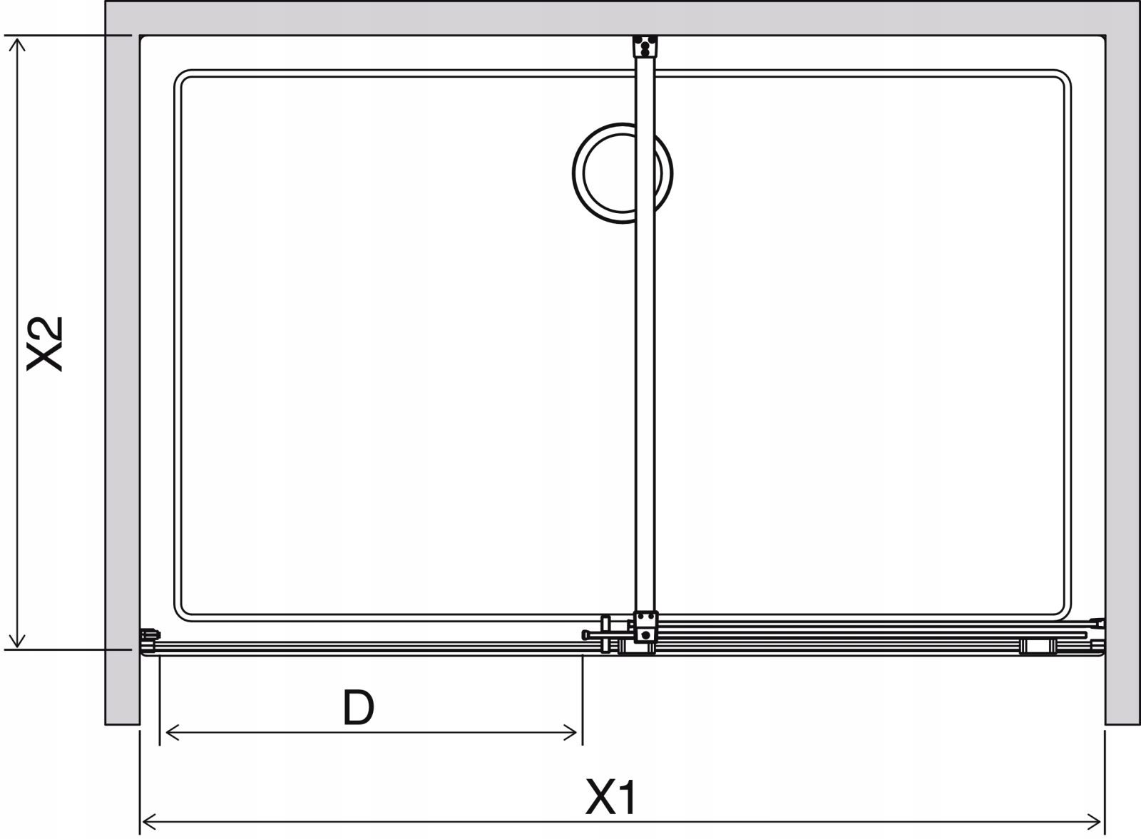 Drzwi prysznicowe przesuwne złote 150 cm P mirror Wysokość produktu 200 cm