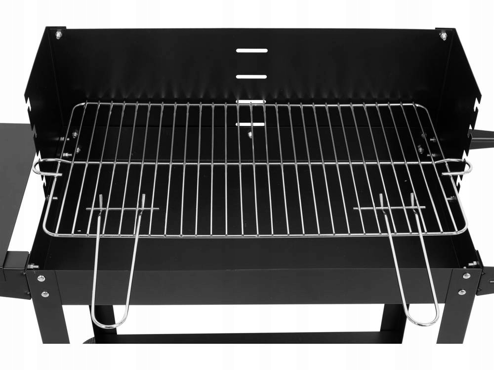 GRILL WĘGLOWY OGRODOWY CHROMOWANY RUSZT PRZENOŚNY REGULOWANY 2 PÓŁKI LUND Szerokość rusztu 26.5 cm
