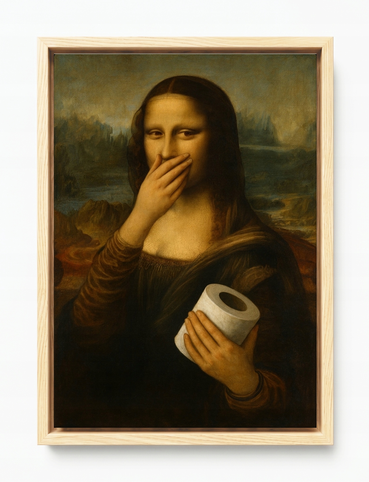 Obraz Rám American Box Grafika Mona Lisa Da Vinci Styl Toaleta 40x60