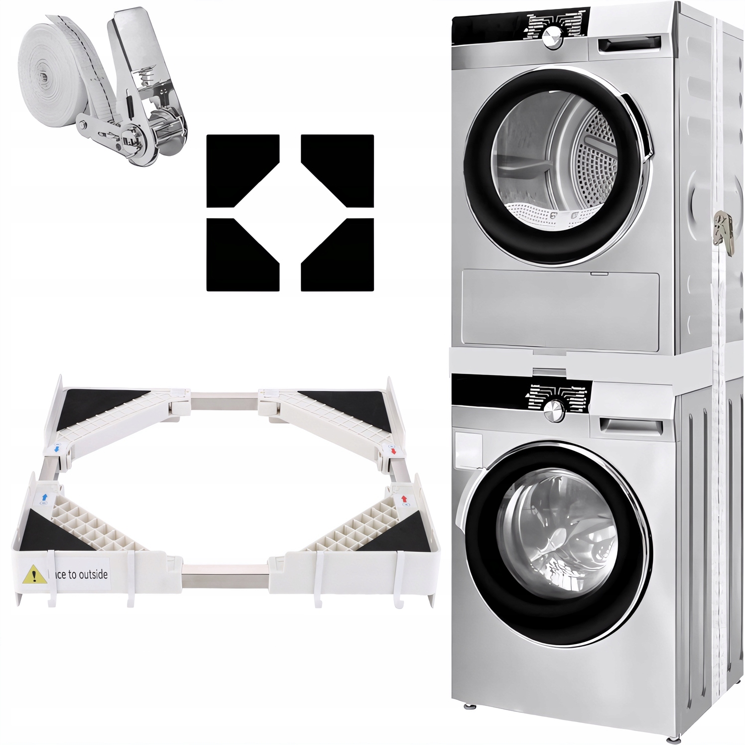 Stojak Na Pralkę Suszarkę Uniwersalny 46-72 cm 4 Mat Mata Antypoślizgowa