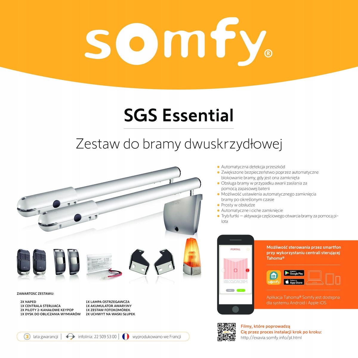 Napęd do bramy dwuskrzydłowej SGS Essential SOMFY EAN (GTIN) 3660849589639