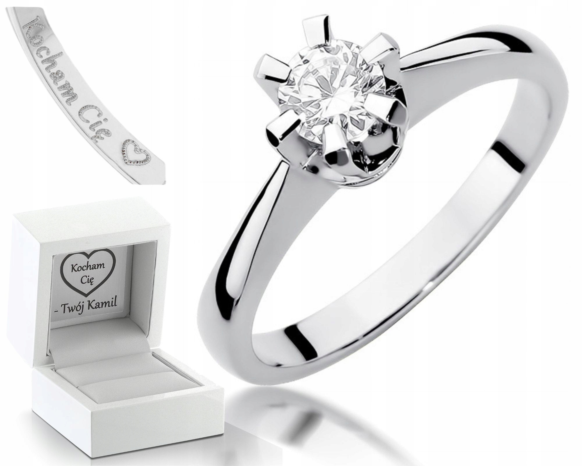 Bílé Zlato Prstýnek S Briliantem 0,50 Ct Pořádné Zlato 585 Dárek