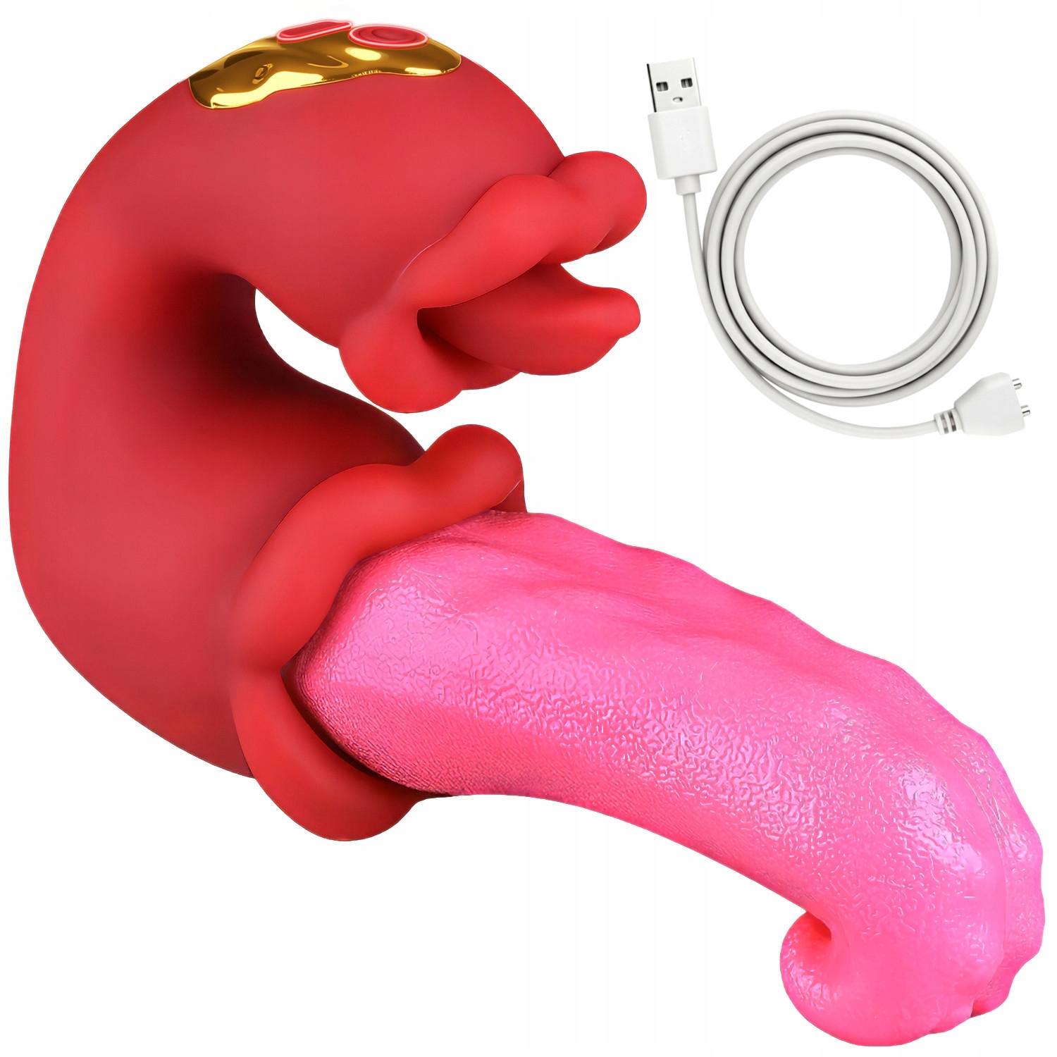 Wibrator Damski Ruchomy Język Wibrujące Usta G-Spot Stymulator Łechtaczki