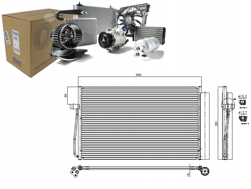 94747 - Конденсатор кондиціонера BMW 5 (E60) 5 (E61) 6 (E63)