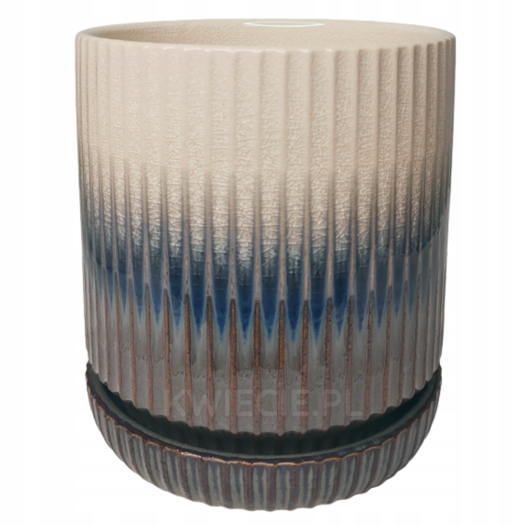 

Doniczka Ceramiczna z Podstawkiem, Prążki Ø 16 cm