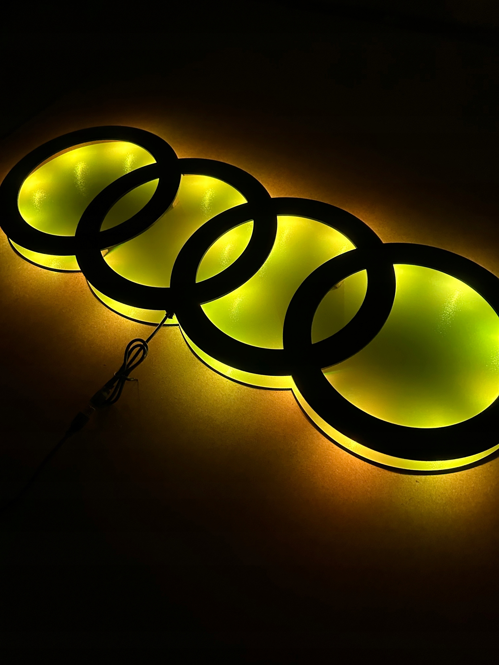 Logo Audi Led Obraz Dřevěný Nástěnná Dekorace Obraz 3D Dárek Dárek