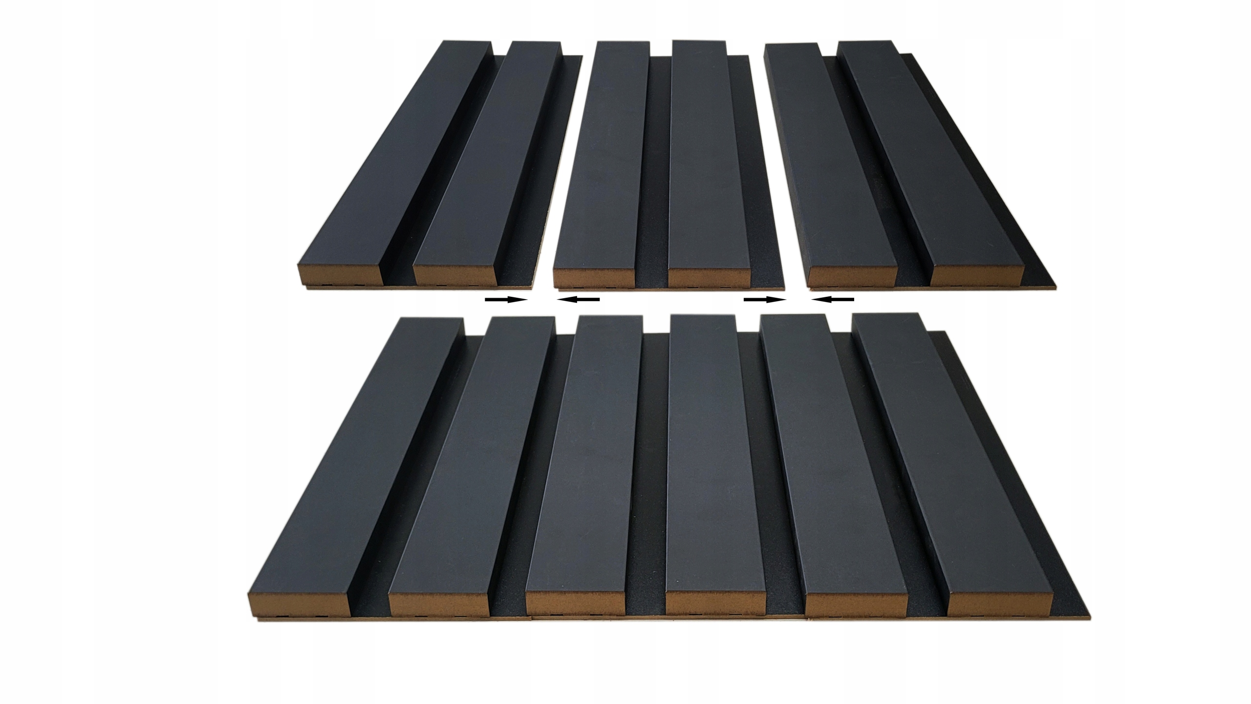 Deska lamelowa segment na płycie białej Czarny Materiał płyta MDF