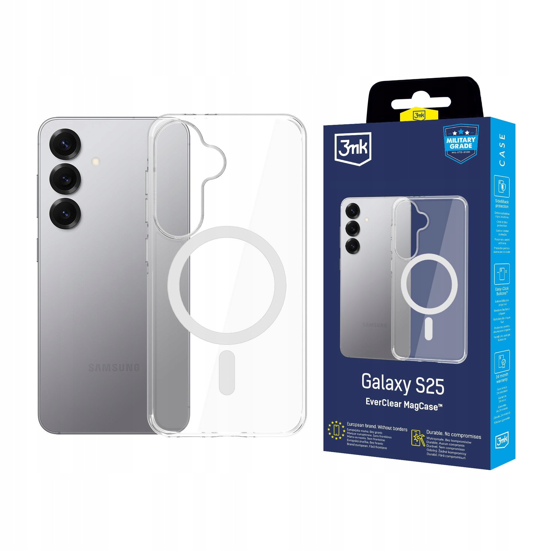 Etui z MagSafe 3mk EverClear Case plecki na telefon Samsung Galaxy S25