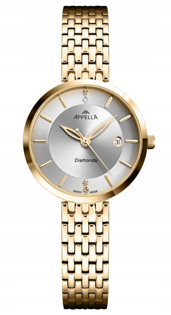 Nové Originální dámské hodinky Appella L50013.1197DQ Diamonds s datumovkou