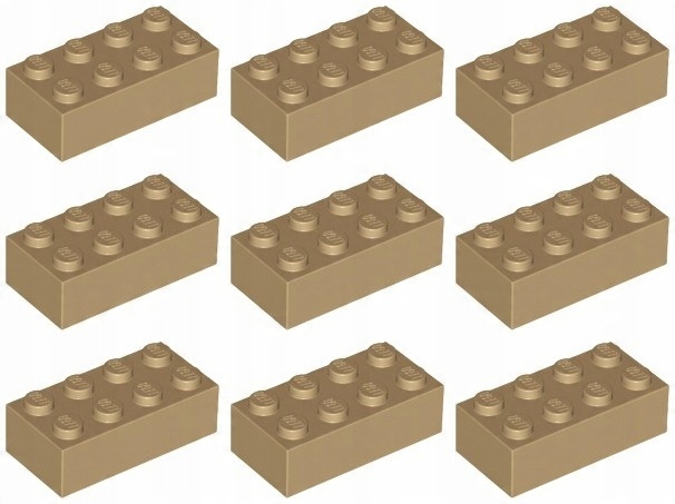 

Lego 3001 Klocek 2x4 piaskowy ciemny (20g) 9 szt.