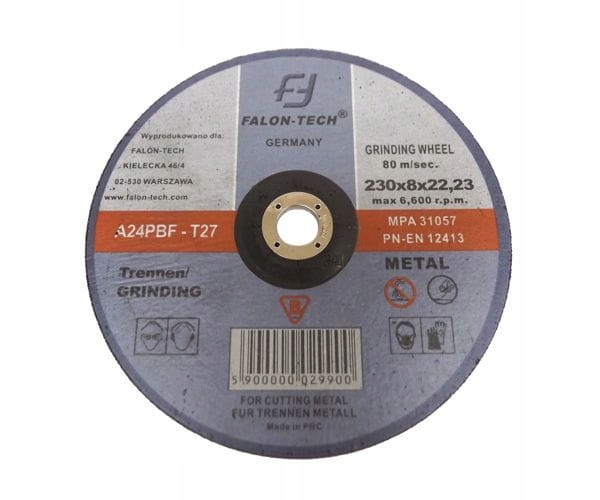 

Tarcza do szlifowania stali metalu 230mm x 8mm