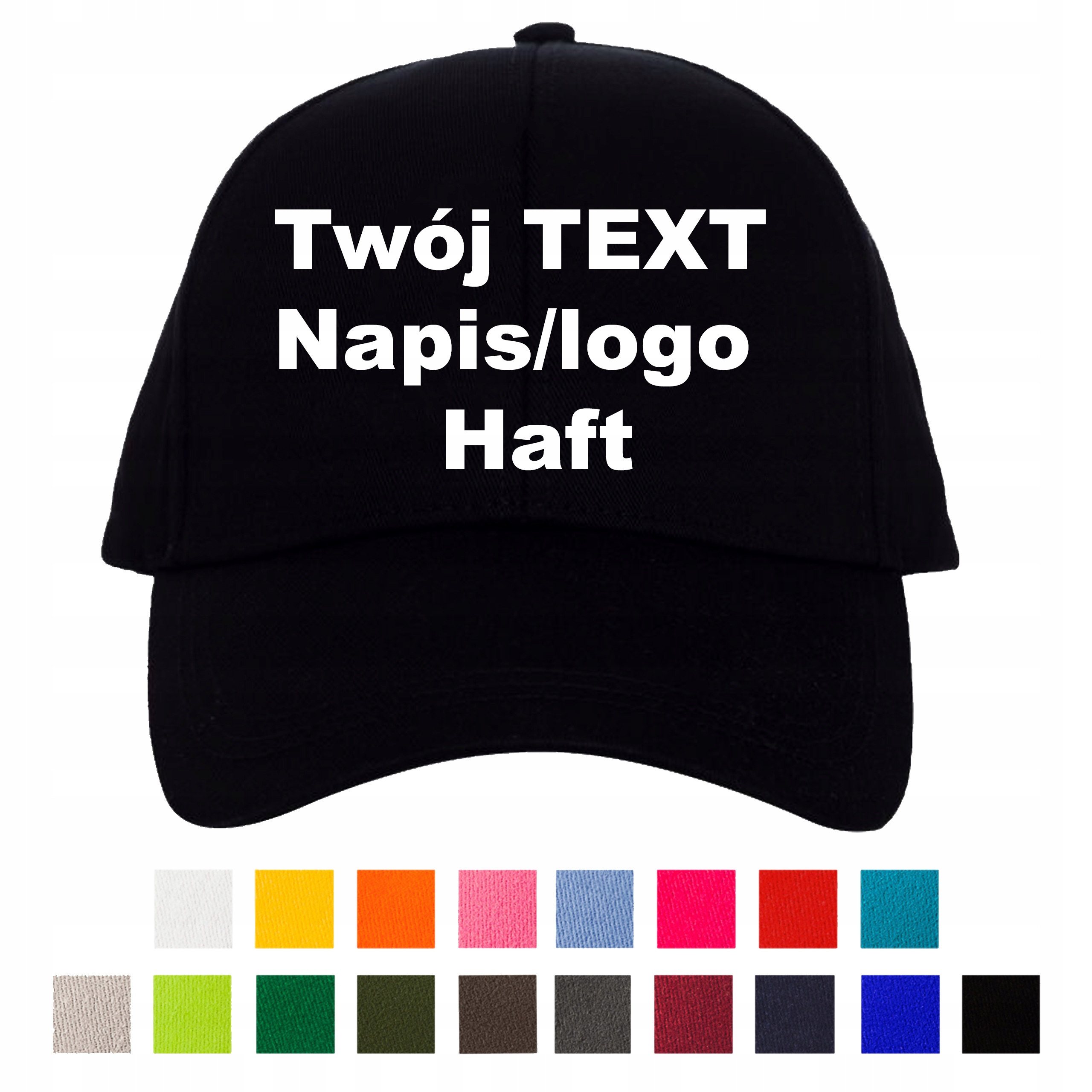 

Czapka Bejsbolówka Haft Logo Napisem Nadrukiem