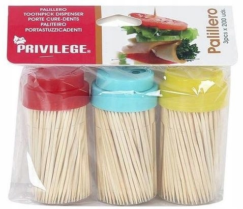 

3 x Wykałaczki bambusowe w pojemniku 200sz zestaw