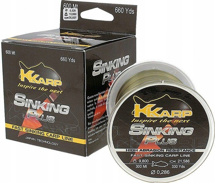 K-karp Żyłka Karpiowa Camou Fast Sinking Carp Tonąca 0,286mm 600m 21,586kg