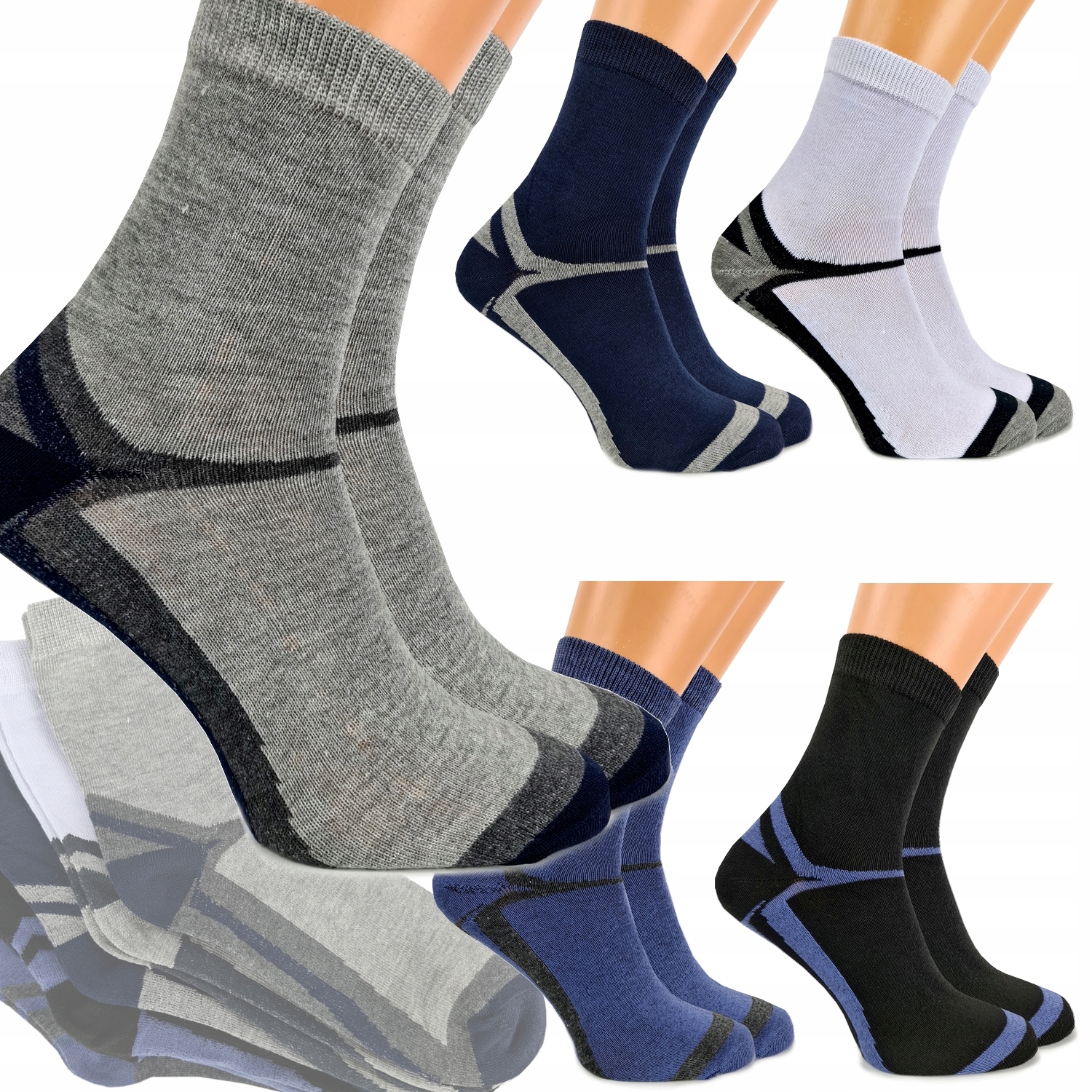 

5x Skarpety Bawełniane Męskie Sportowe 40-43 R8